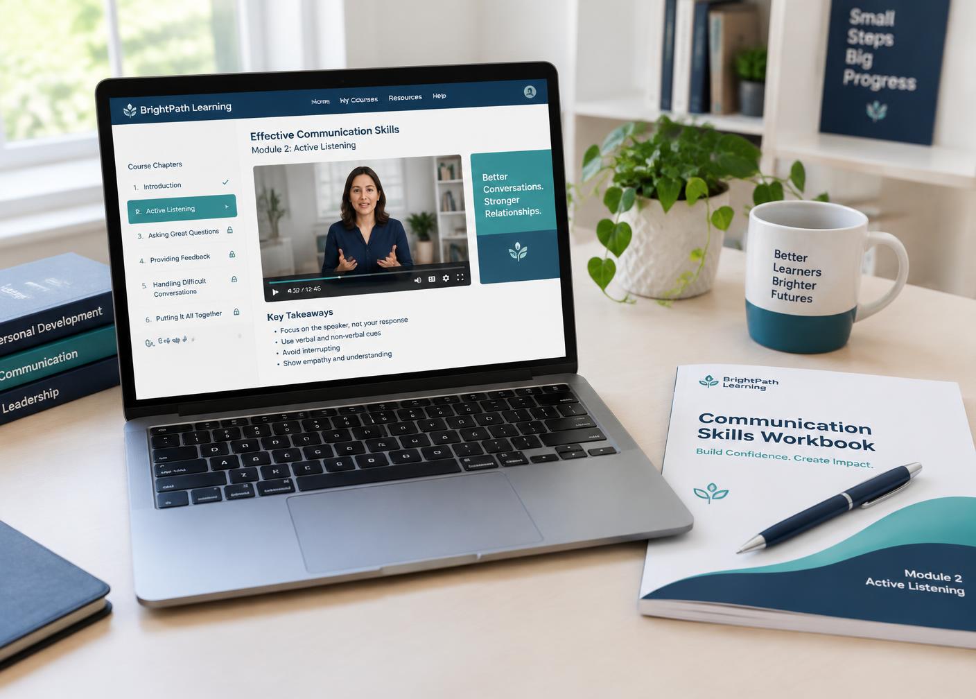 Lernplattform mit Schulungsvideo und Arbeitsbuch